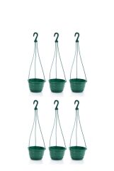 Omnipazar SO-SM01 Safir Makrome Askılı Balkon Saksı 1,7 lt Yeşil 6 Adet