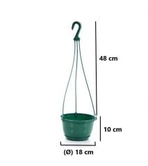 Omnipazar SO-SM01 Safir Makrome Askılı Balkon Saksı 1,7 lt Yeşil 6 Adet