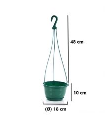 Omnipazar SO-SM01 Safir Makrome Askılı Balkon Saksı 1,7 lt Yeşil 6 Adet