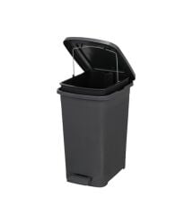 Omnipazar ELF-İ343 Slim Pedallı Plastik Çöp Kovası İç Kovalı 15 lt Antrasit (116)