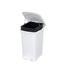 Omnipazar ELF-İ343 Slim Pedallı Plastik Çöp Kovası İç Kovalı 15 lt Beyaz