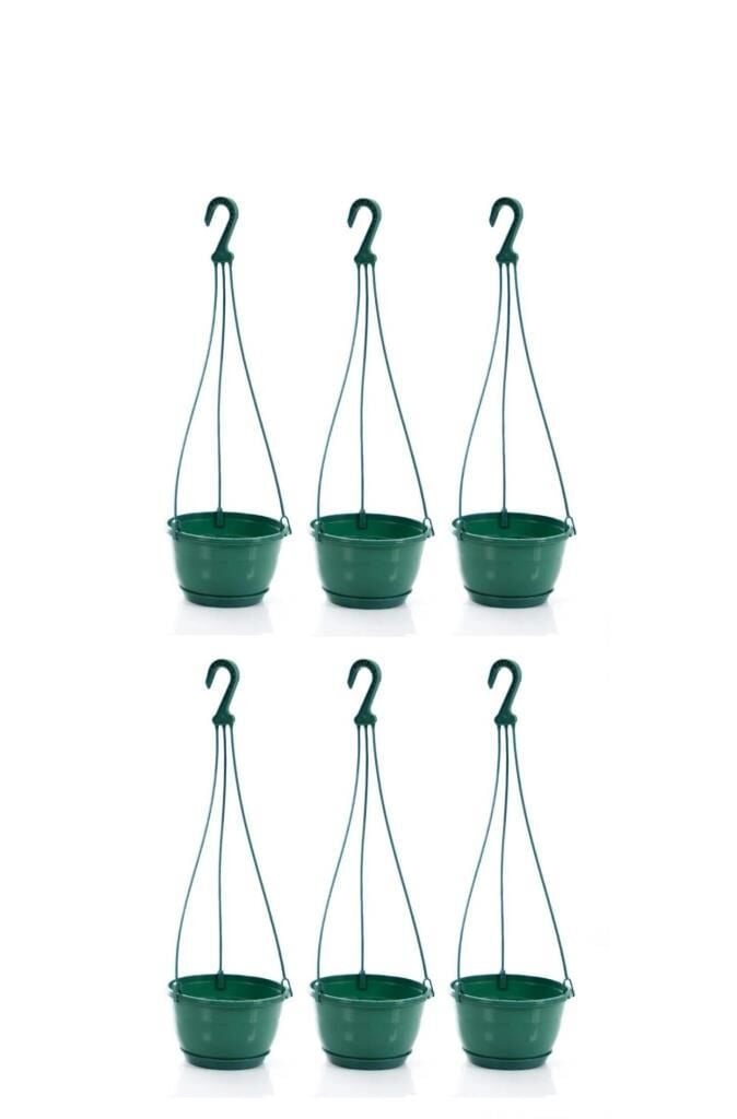 Omnipazar SO-SM02 Safir Makrome Askılı Balkon Saksı 3.4 lt Yeşil 6 Adet