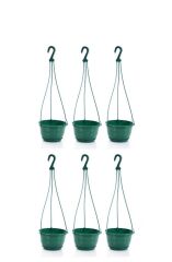 Omnipazar SO-SM02 Safir Makrome Askılı Balkon Saksı 3.4 lt Yeşil 6 Adet