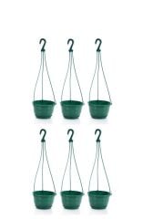 Omnipazar SO-SM02 Safir Makrome Askılı Balkon Saksı 3.4 lt Yeşil 6 Adet