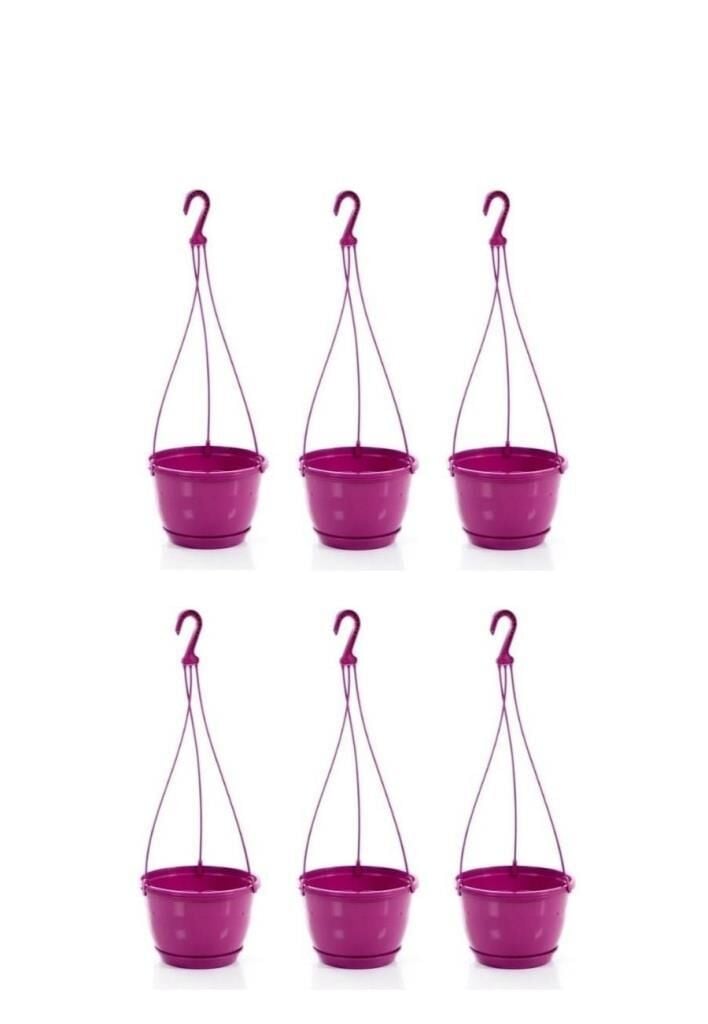 Omnipazar SO-SM02 Safir Makrome Askılı Balkon Saksı 3.4 lt Vişne 6 Adet