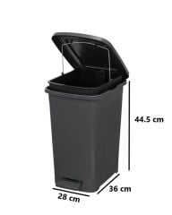Omnipazar ELF-İ342 Slim Pedallı Plastik Çöp Kovası İç Kovalı 25 lt