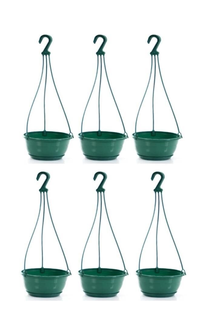 Omnipazar SO-SM03 Safir Makrome Askılı Balkon Saksı 6 lt Yeşil 6 Adet