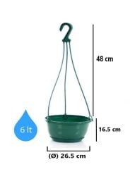 Omnipazar SO-SM03 Safir Makrome Askılı Balkon Saksı 6 lt Yeşil 6 Adet
