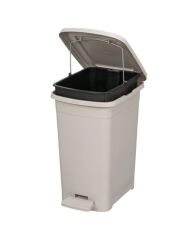 Omnipazar ELF-İ342 Slim Pedallı Plastik Çöp Kovası İç Kovalı 25 lt Gri