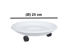 Omnipazar SO-TT01 Tekerlekli Saksı Tabağı No 1 Beyaz 3 Adet