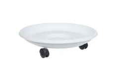 Omnipazar SO-TT01 Tekerlekli Saksı Tabağı No 1 Beyaz 3 Adet