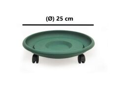 Omnipazar SO-TT01 Tekerlekli Saksı Tabağı No 1 Yeşil 3 Adet