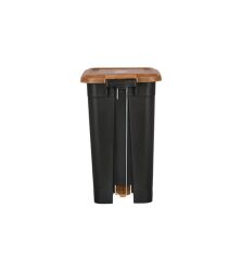 Omnipazar ELF-W344 8 lt Ahşap Desenli Slim Pedallı Plastik Çöp Kovası İç Kovasız