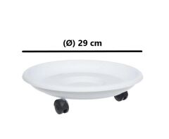 Omnipazar SO-TT02 Tekerlekli Saksı Tabağı No 2 Beyaz 3 Adet