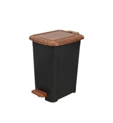 Omnipazar ELF-W342 25 lt Ahşap Desenli Slim Pedallı Plastik Çöp Kovası İç Kovasız