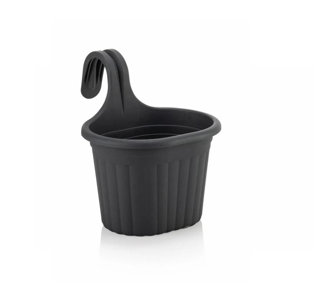 Omnipazar SO-TOM1 Tombik Askılı Balkon Saksı 3 Litre No 1 Antrasit (116)