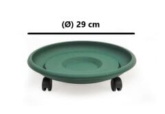 Omnipazar SO-TT02 Tekerlekli Saksı Tabağı No 2 Yeşil 3 Adet