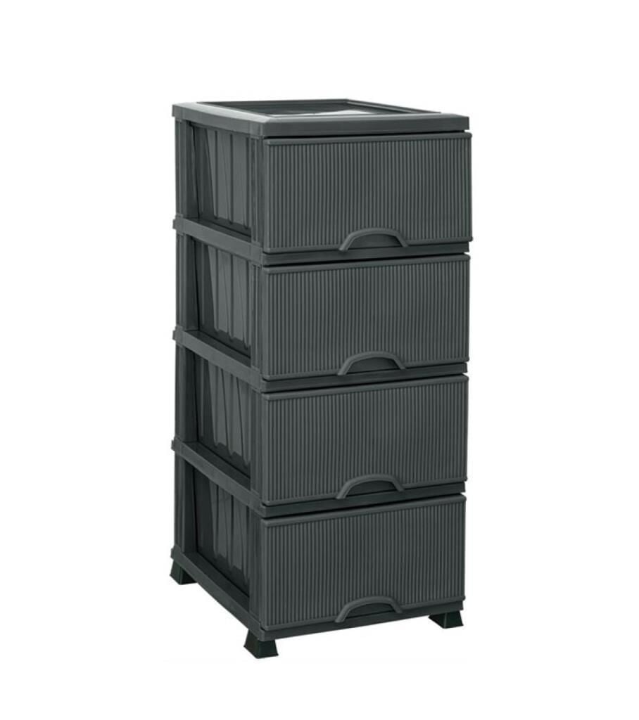 Omnipazar ELF-N293 Nostalji Plastik Mutfak Komidin Sebzelik 4 Katlı