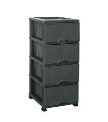 Omnipazar ELF-N293 Nostalji Plastik Mutfak Komidin Sebzelik 4 Katlı