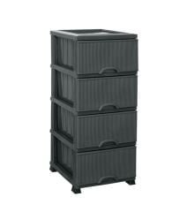 Omnipazar ELF-N293 Nostalji Plastik Mutfak Komidin Sebzelik 4 Katlı