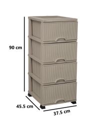 Omnipazar ELF-N293 Nostalji Plastik Mutfak Komidin Sebzelik 4 Katlı