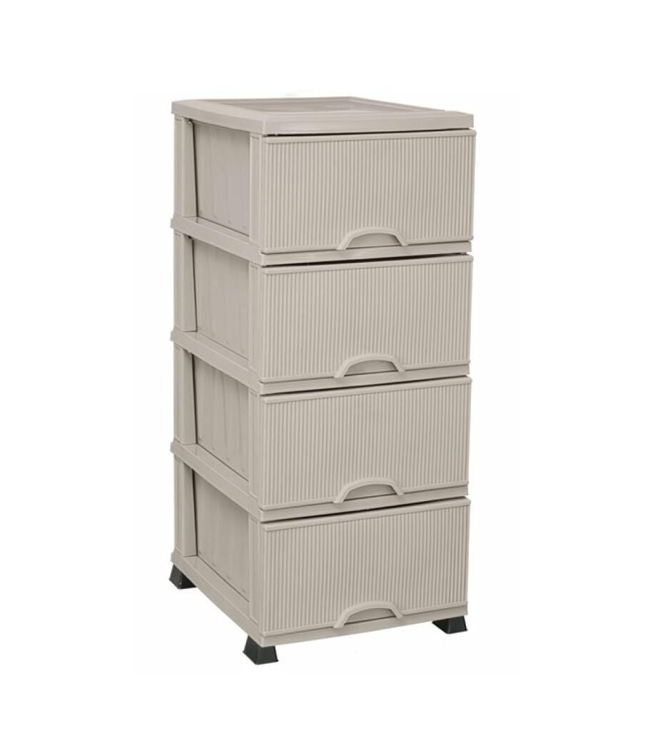 Omnipazar ELF-N293 Nostalji Plastik Mutfak Komidin Sebzelik 4 Katlı Gri