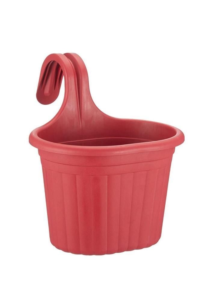 Omnipazar SO-TOM1 Tombik Askılı Balkon Saksı 3 Litre No 1 Kırmızı