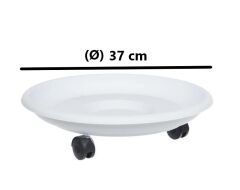 Omnipazar SO-TT03 Tekerlekli Saksı Tabağı No 3 Beyaz 3 Adet