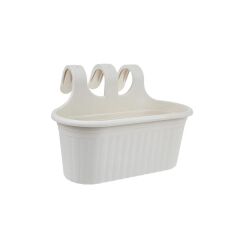 Omnipazar SO-TOM2 Tombik Askılı Balkon Saksı 6.5 Litre No 2 Kirli Beyaz (113)