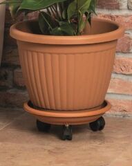 Omnipazar SO-TT03 Tekerlekli Saksı Tabağı No 3 Kiremit 3 Adet