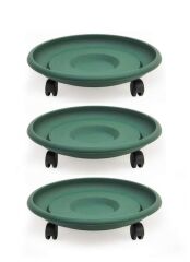 Omnipazar SO-TT03 Tekerlekli Saksı Tabağı No 3 Yeşil 3 Adet