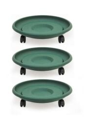 Omnipazar SO-TT03 Tekerlekli Saksı Tabağı No 3 Yeşil 3 Adet