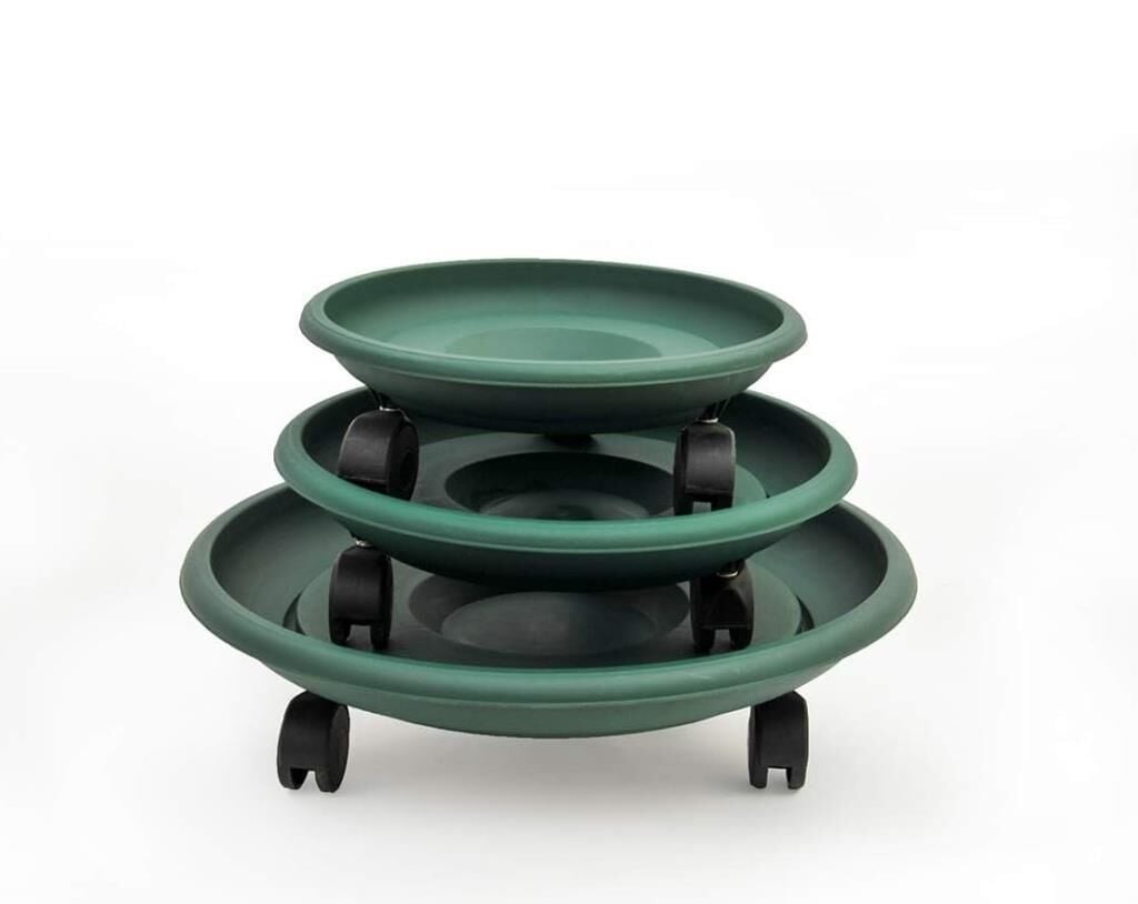 Omnipazar SO- Tekerlekli Saksı Tabağı Yeşil 3 Boy