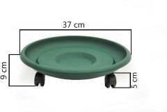 Omnipazar SO- Tekerlekli Saksı Tabağı Yeşil 3 Boy