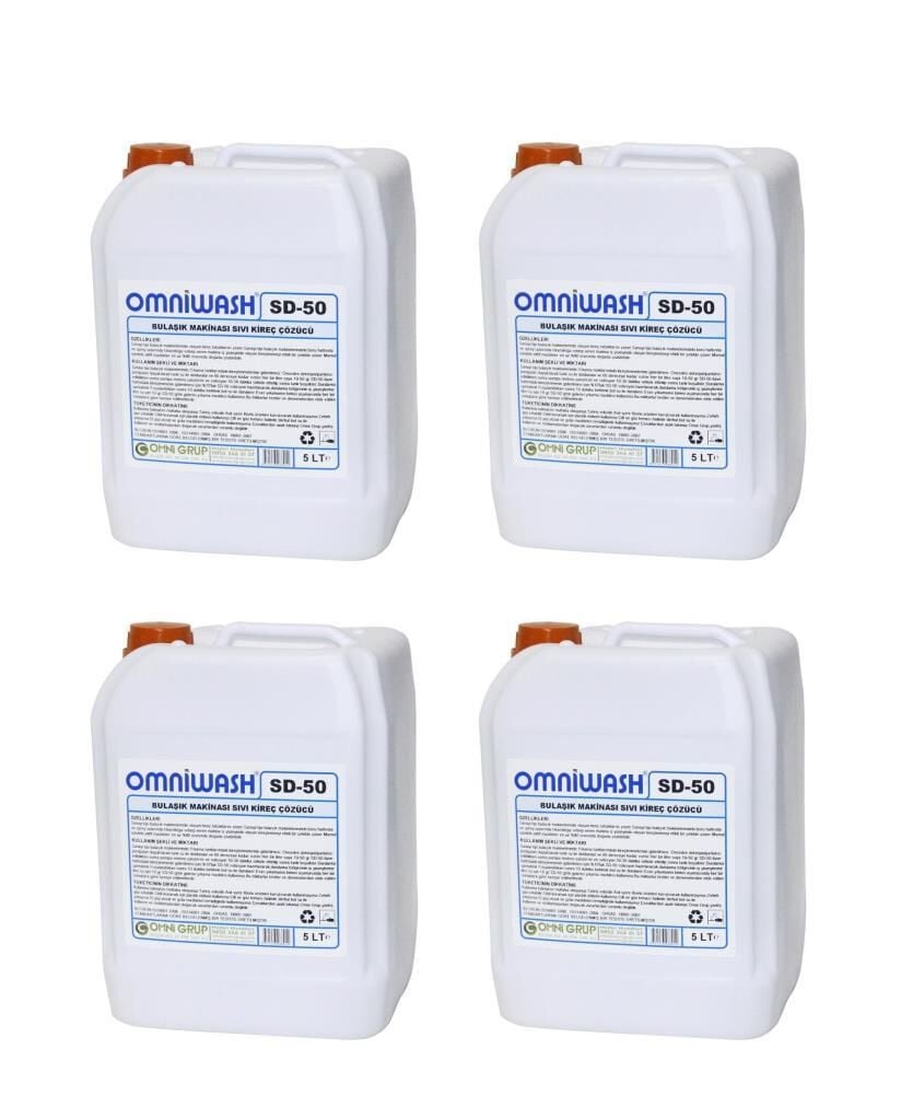 Omniwash SD-50 Bulaşık Makinesi Sıvı Kireç Çözücü 5000 ml 4 Adet