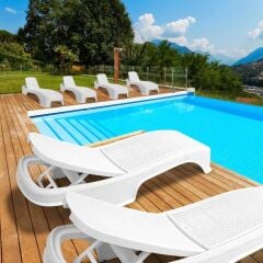 Omnipazar SY-2536 Kahverengi Brezza Royal Rattan Lüks Şezlong 2'li Set