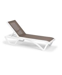 Omnipazar SY-2534 Beyaz-Kahve Royal Fileli Lüks Şezlong 2'li Set