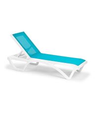 Omnipazar SY-2534 Beyaz-Turkuaz Royal Fileli Lüks Şezlong 2'li Set