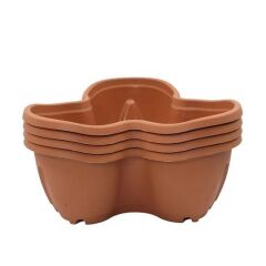 Omnipazar SO-PKS3 Pamukkale Dekoratif Saksı Çilek Saksı 4'lü Set 12.5 Litre Kiremit No 3