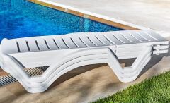 Omnipazar SY-2537 Beyaz Elite Plaj Havuz Şezlong