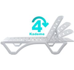 Omnipazar SY-2537 Beyaz Elite Plaj Havuz Şezlong