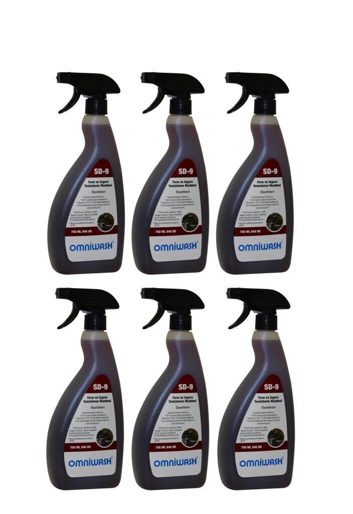 Omniwash Sd-9 750ml Yağ Sökücü Fırın ve Izgara Temizleme Maddesi 6 Adet
