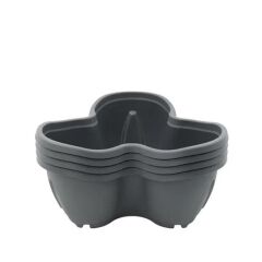 Omnipazar SO-PKS3 Pamukkale Dekoratif Saksı Çilek Saksı 4'lü Set 12.5 Litre Antrasit No 3