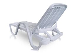 Omnipazar SY-2535 Beyaz Lüks Plaj Havuz Kollu Şezlong