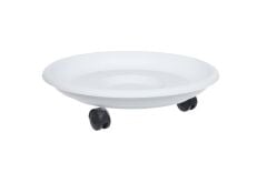 Omnipazar SO-TT01 Tekerlekli Saksı Tabağı No 1 Beyaz