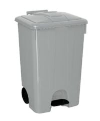 Omnipazar SY-4265 Gri 85 lt Köşeli Pedallı Tekerlekli Çöp Kovası