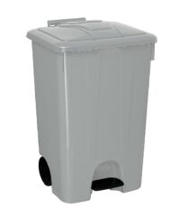 Omnipazar SY-4265 Gri 85 lt Köşeli Pedallı Tekerlekli Çöp Kovası