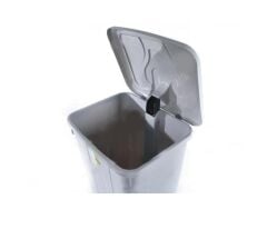 Omnipazar SY-4265 Gri 85 lt Köşeli Pedallı Tekerlekli Çöp Kovası