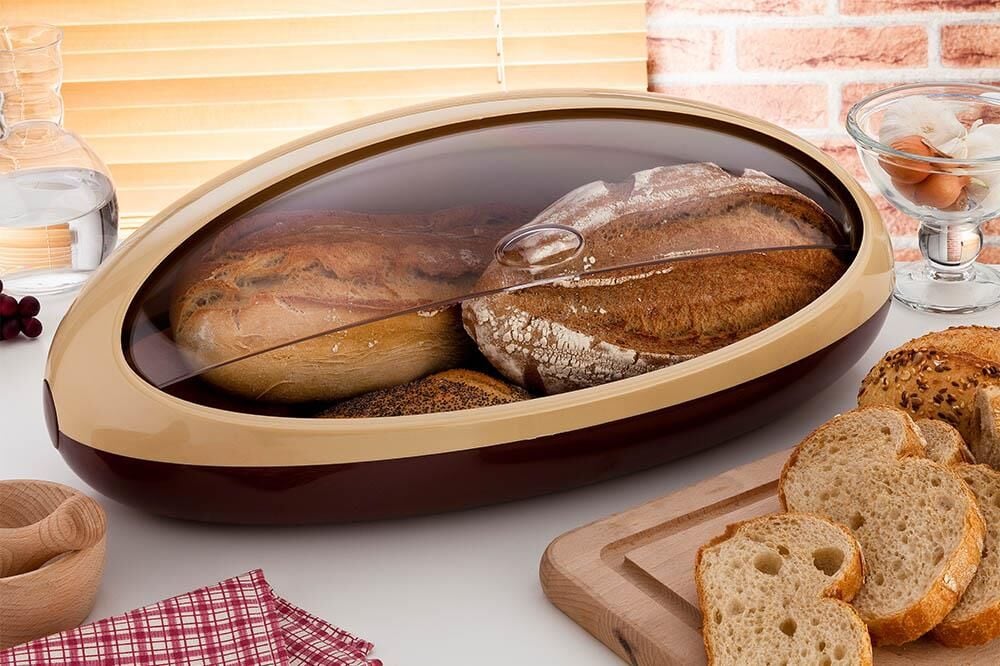 Omnipazar SY-5315 Plastik Cindy Ekmek Kutusu Kahverengi