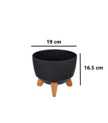 Omnipazar ELF-494 Dekoratif Ayaklı Nostalji Saksı 2.8 lt Antrasit 5 Adet